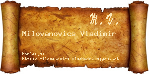 Milovanovics Vladimir névjegykártya